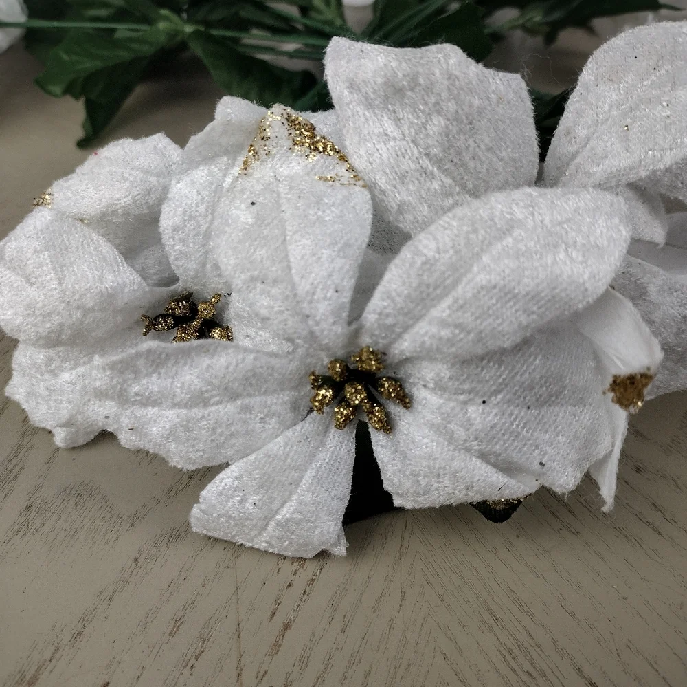 Elegant White and Gold Wintry Floral Arrangement